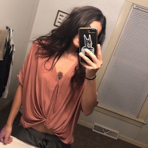 salmon/pink loose shirt